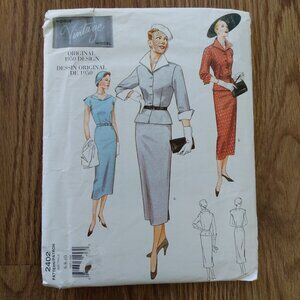 Vogue 2402 Sewing Pattern Dress & Jacket FRENCH ENGLISH UNCUT Size 6 8 10